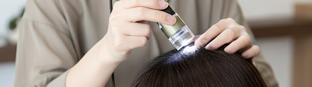 マイクロスコープで頭皮と毛根の状態をチェック