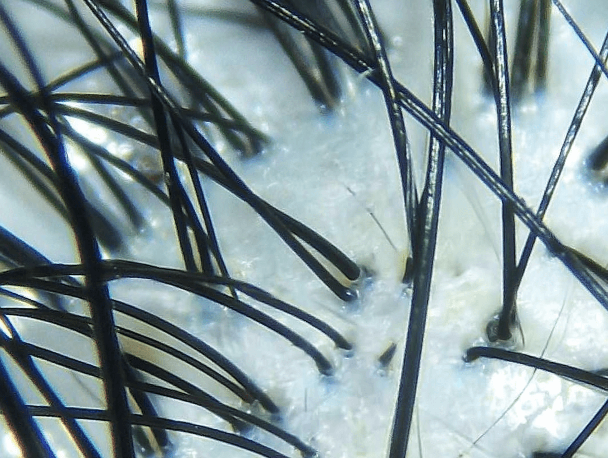 マイクロスコープで見た健康な頭皮